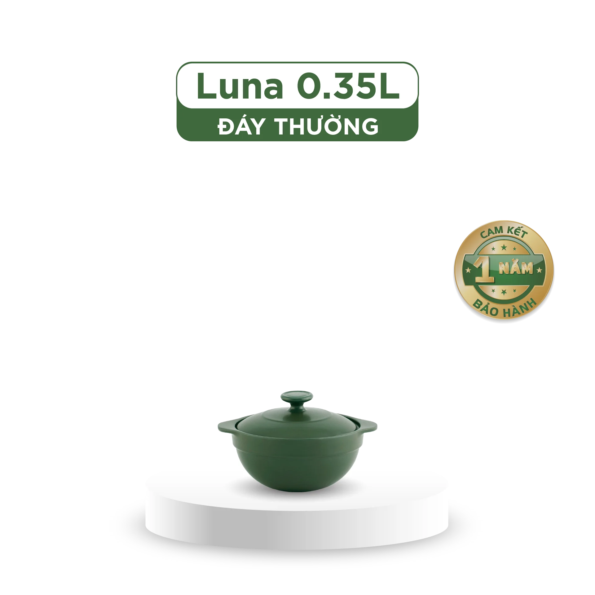 Nồi dưỡng sinh sứ Minh Long Healthycook Luna (Nồi cạn) 0.35 L + nắp