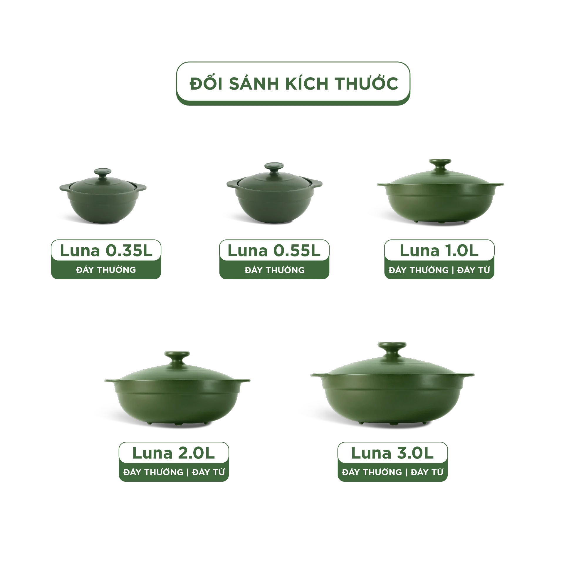 Nồi dưỡng sinh sứ Minh Long Healthycook Luna (Nồi cạn) 0.35 L + nắp
