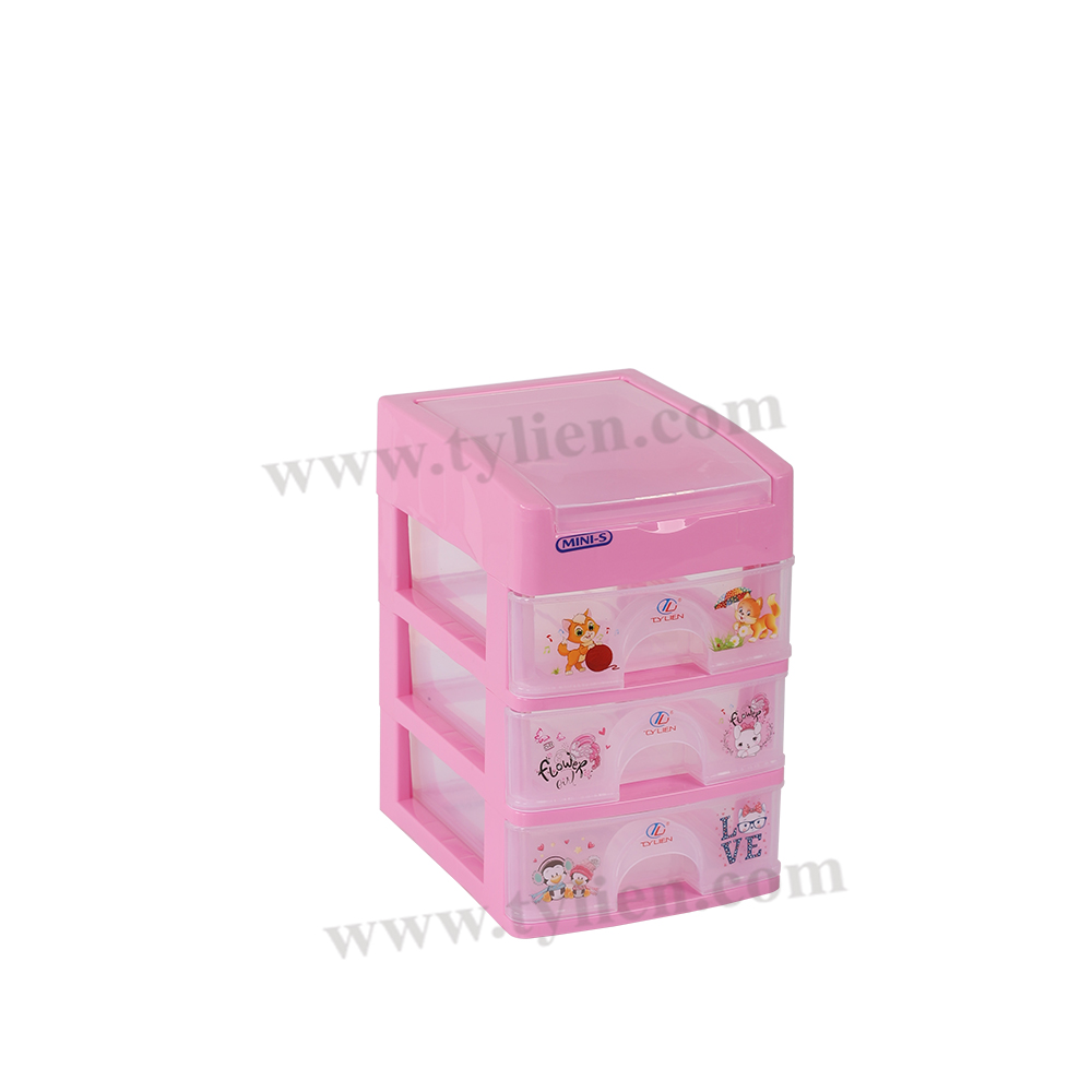 Tủ Nhựa Mini S Trắng Trong 4 Ngăn nhựa Tý Liên No.0723