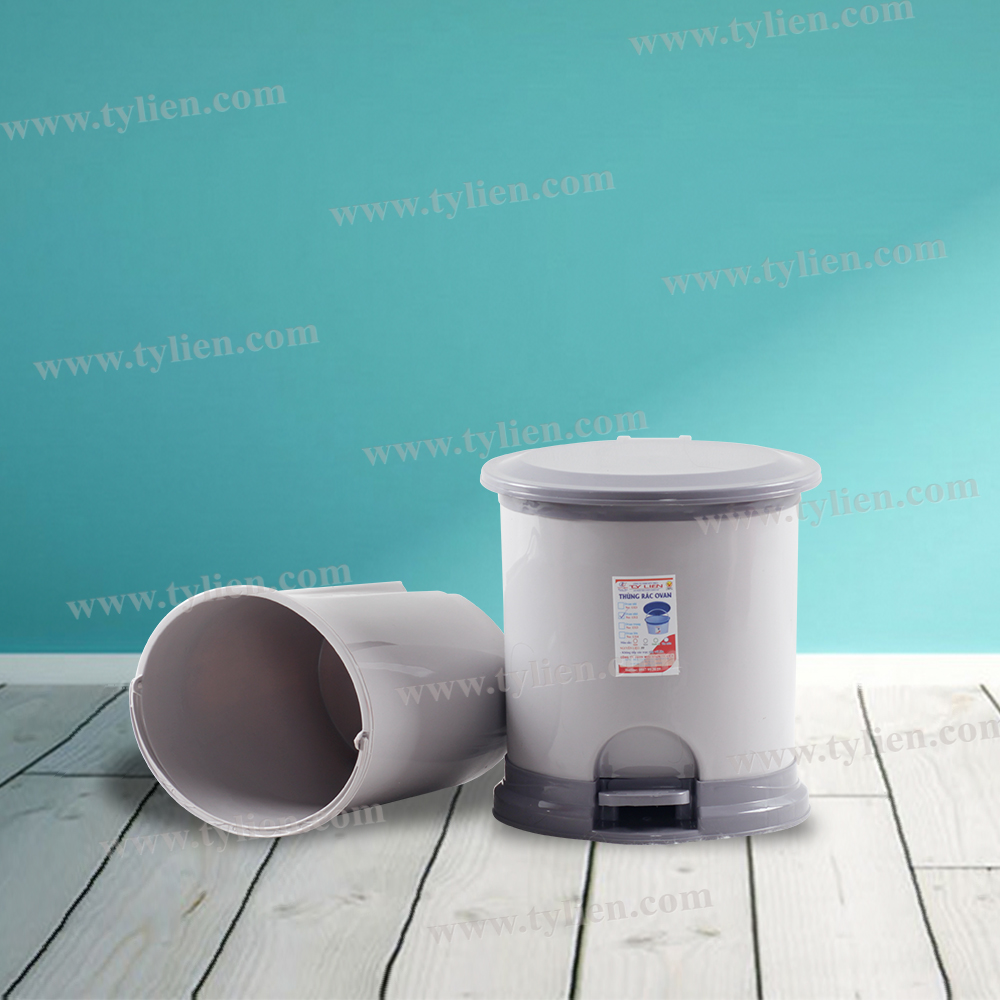 Thùng Rác Oval Kiểu Trung nhựa Tý Liên No.1310K