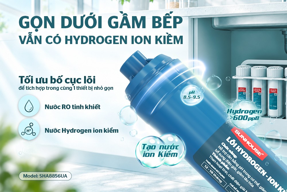 Máy lọc nước RO không vỏ Sunhouse 10 lõi SHA8856UA