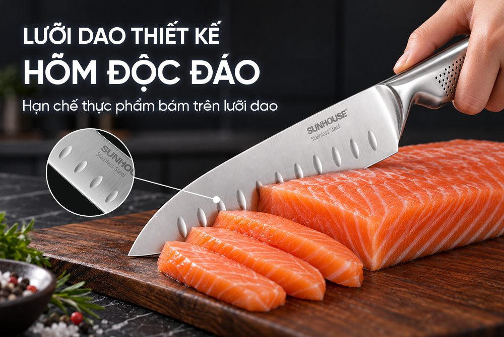 Dao bếp chef nguyên khối Sunhouse Healthy KS-KN203C1
