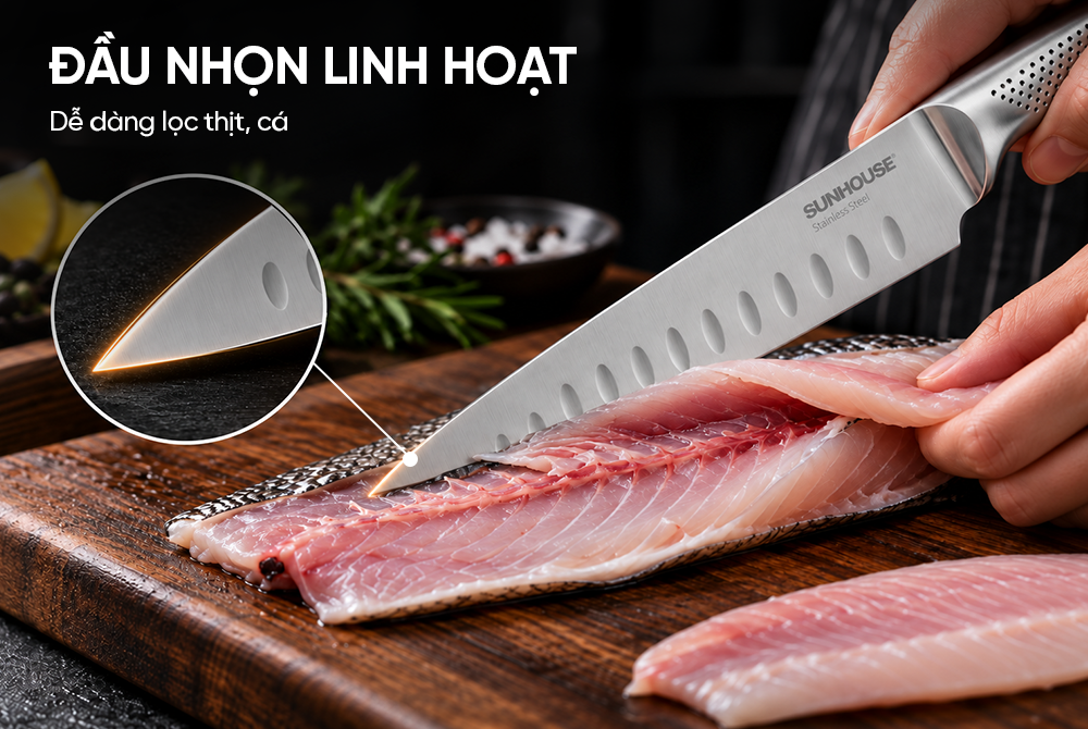 Dao bếp chef nguyên khối Sunhouse Healthy KS-KN203C1