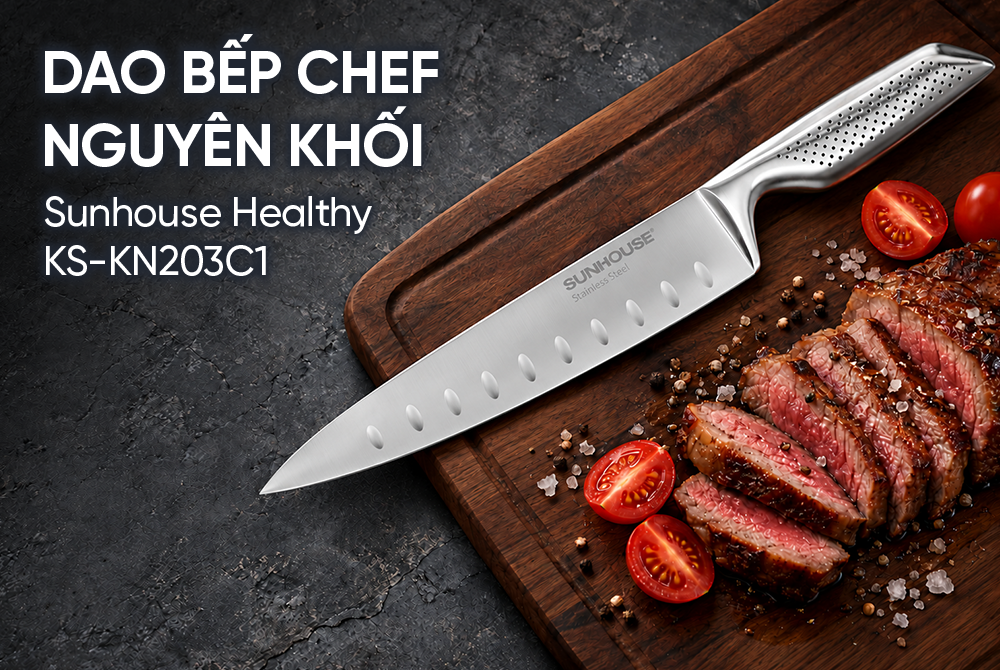 Dao bếp chef nguyên khối Sunhouse Healthy KS-KN203C1